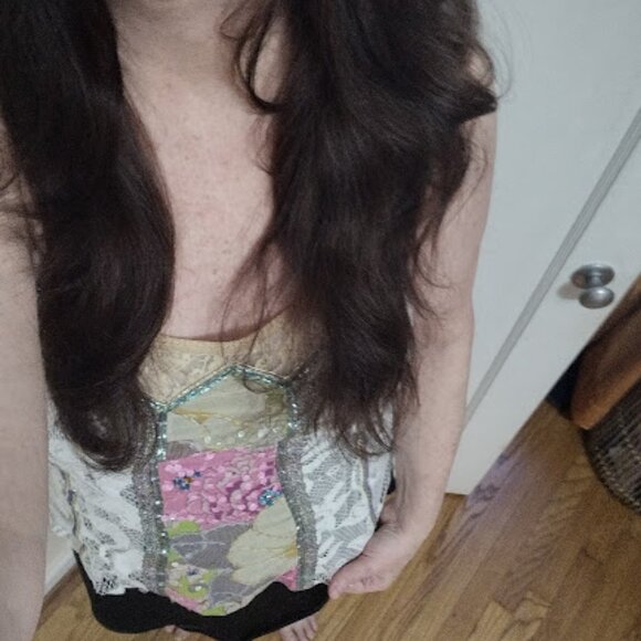 Free People Sequin Burning Man Tank Top, Size L - Picture 8 of 11